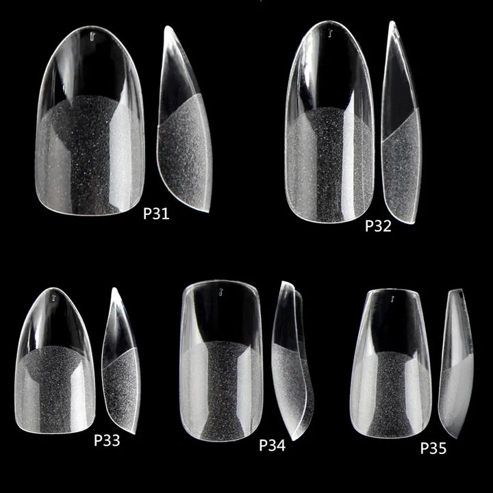 KissIcon Nail Tips 504Pcs Clear Coffin Stiletto Easy
