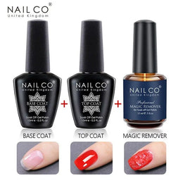 KissICON KissIcon Nailco 15ml Top Coat Base Coat Gel