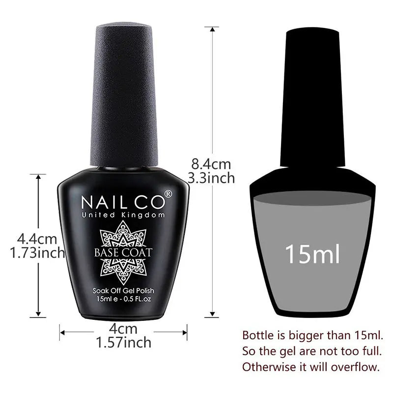 KissICON KissIcon Nailco 15ml Top Coat Base Coat Gel