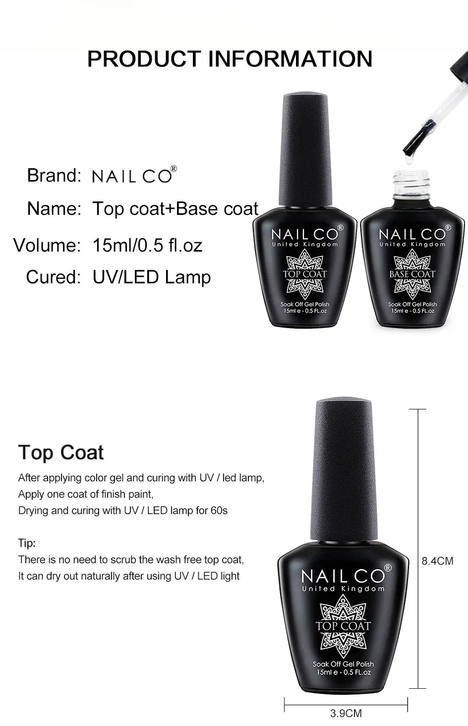 KissICON KissIcon Nailco Top Coat And Base Coat Gel