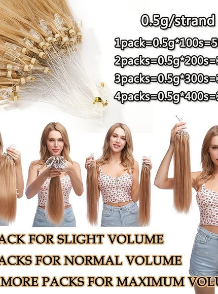 KissICON KissIcon Natural Hair Extensions Invisible Remy Micro Ring