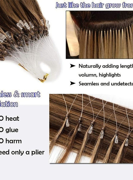 KissICON KissIcon Natural Hair Extensions Invisible Remy Micro Ring