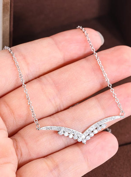 KissICON KissIcon New Style V Pendant Necklace - Sparkling Zircon