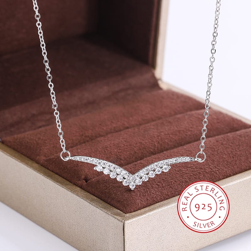 KissICON KissIcon New Style V Pendant Necklace - Sparkling Zircon