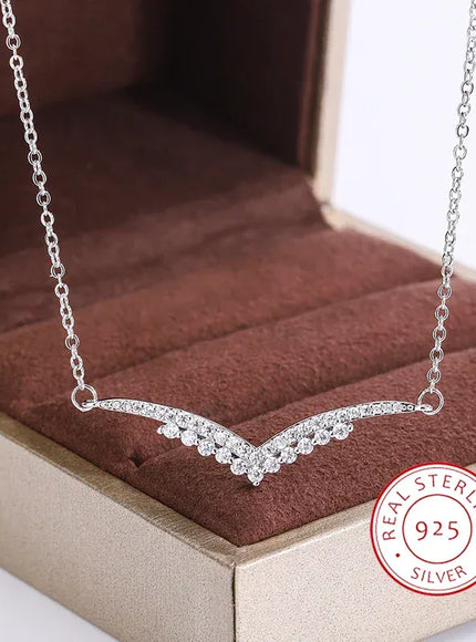 KissICON KissIcon New Style V Pendant Necklace - Sparkling Zircon