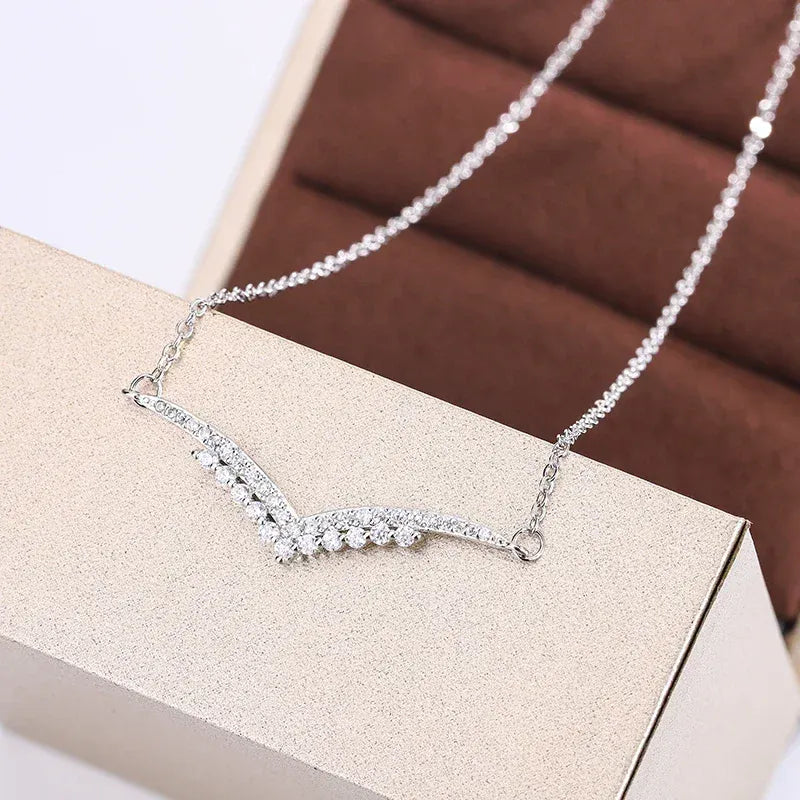 KissICON KissIcon New Style V Pendant Necklace - Sparkling Zircon