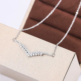 KissICON KissIcon New Style V Pendant Necklace - Sparkling Zircon