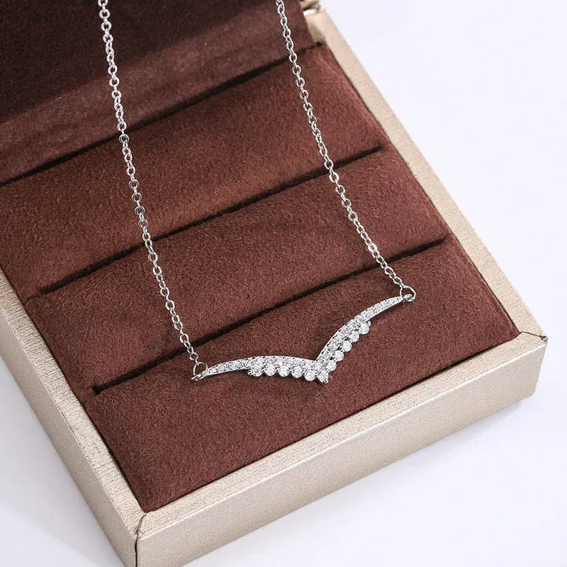 KissICON KissIcon New Style V Pendant Necklace - Sparkling Zircon