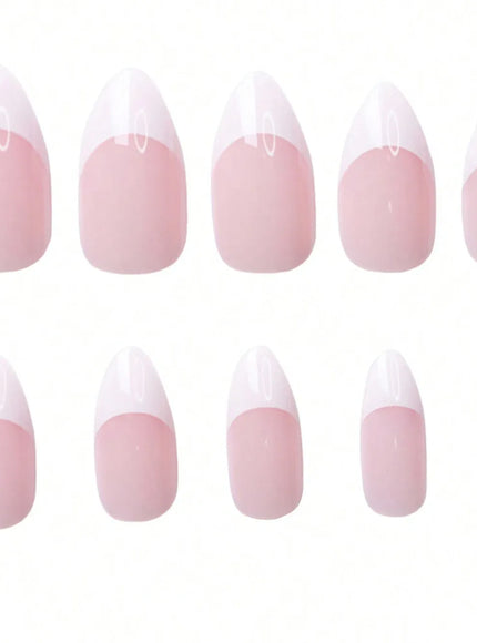 KissICON KissIcon Nude Pink Almond Nails White Tip -