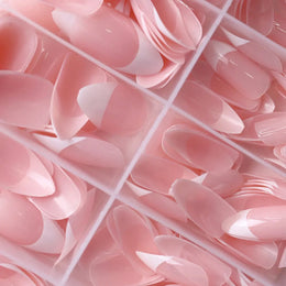KissICON KissIcon Nude Pink Almond Nails White Tip -