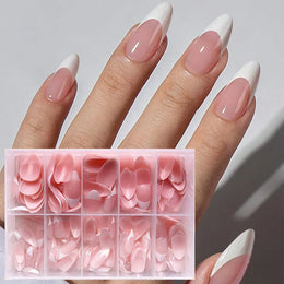 KissICON KissIcon Nude Pink Almond Nails White Tip -