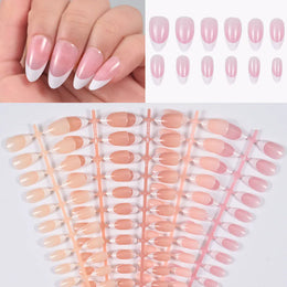 KissICON KissIcon Nude Pink Almond Nails White Tip -