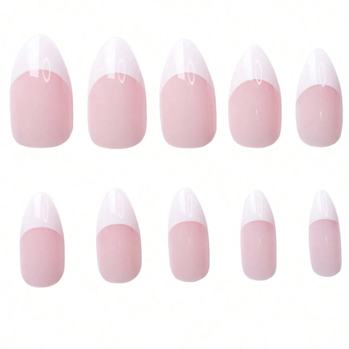 KissICON KissIcon Nude Pink Almond Nails White Tip -