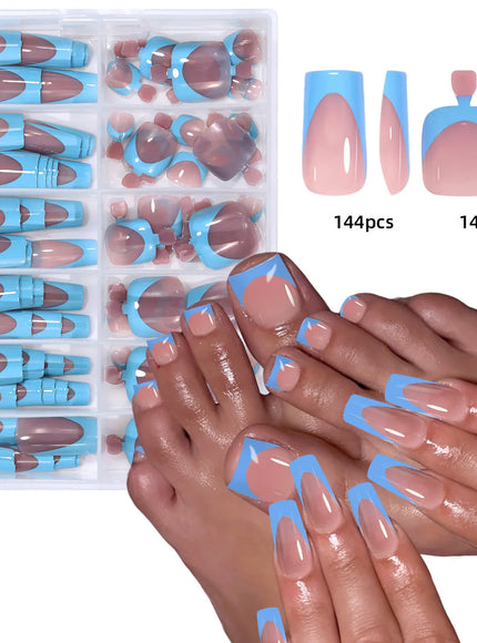 KissICON KissIcon Nude Pink Fake Nails Full Cover French