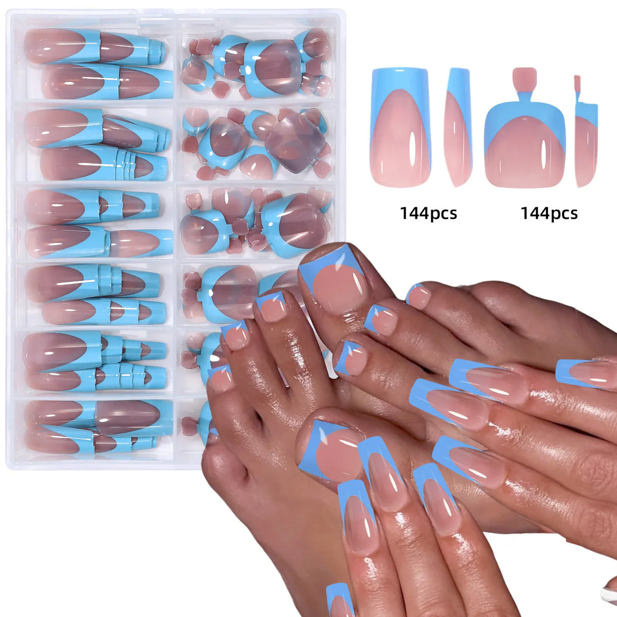 KissICON KissIcon Nude Pink Fake Nails Full Cover French