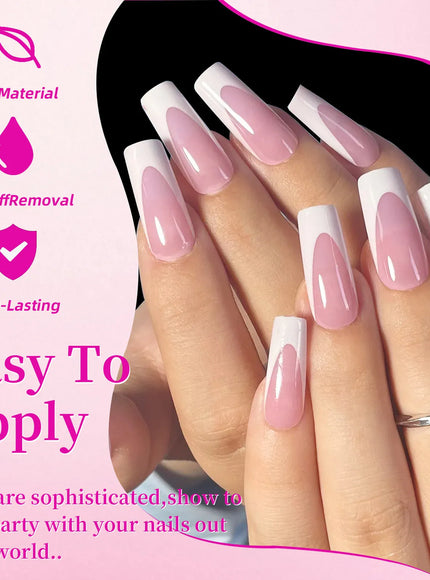 KissICON KissIcon Nude Pink Fake Nails Full Cover French
