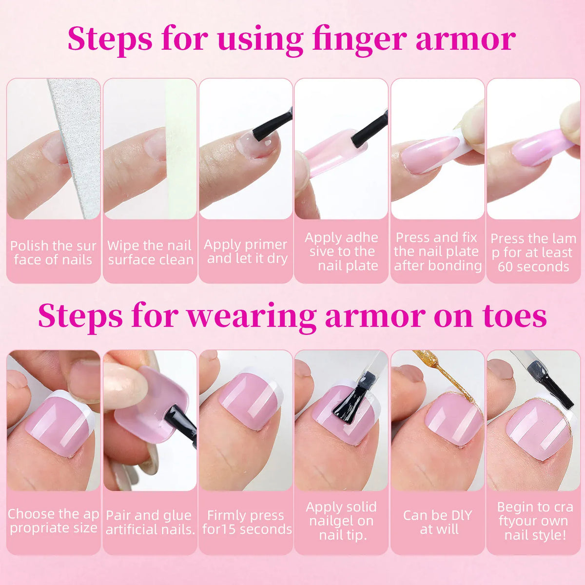 KissICON KissIcon Nude Pink Fake Nails Full Cover French