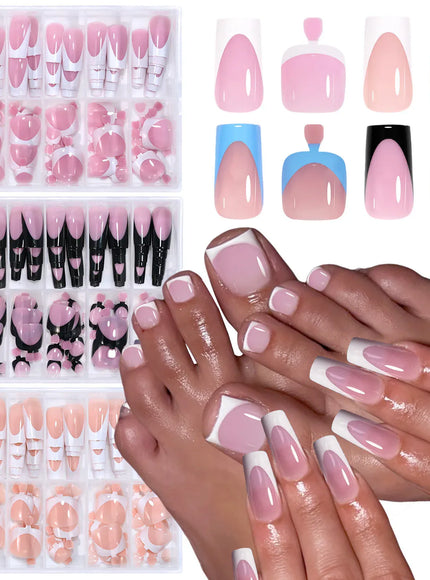 KissICON KissIcon Nude Pink Fake Nails Full Cover French