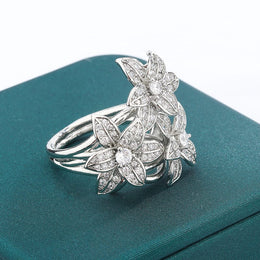 KissICON KissIcon Pear Zircon Ring 925 Stamp Sparkling Gift For Women