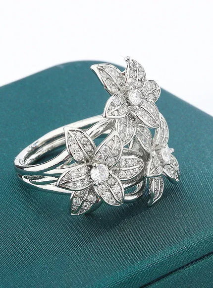 KissICON KissIcon Pear Zircon Ring 925 Stamp Sparkling Gift For Women