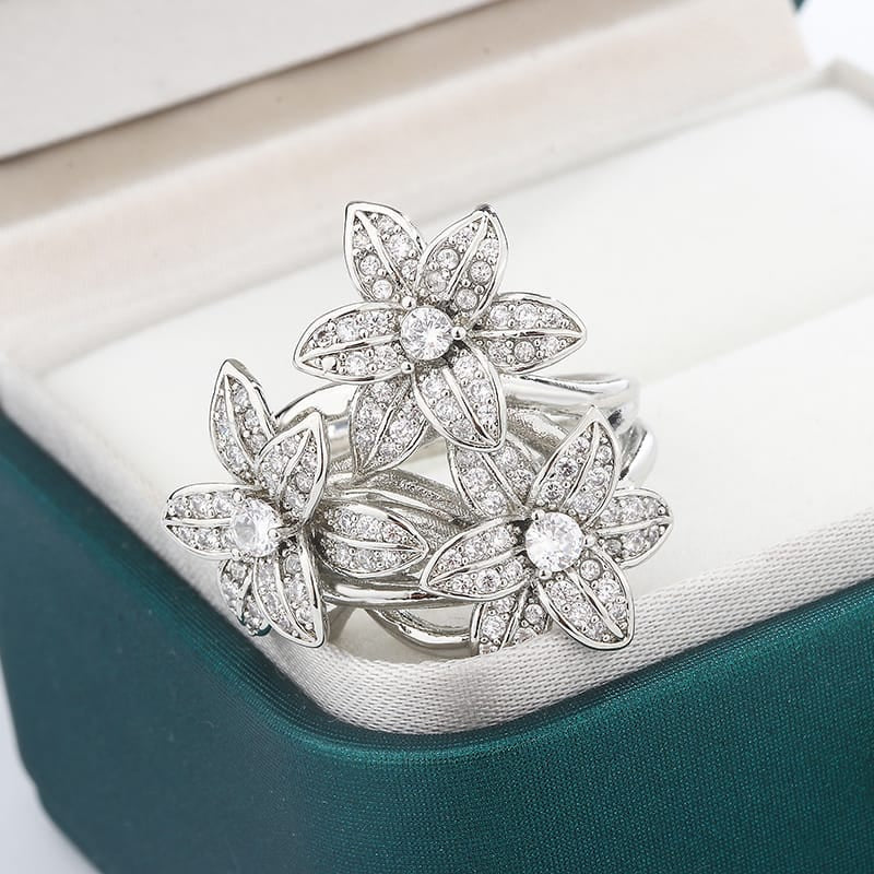 KissICON KissIcon Pear Zircon Ring 925 Stamp Sparkling Gift For Women