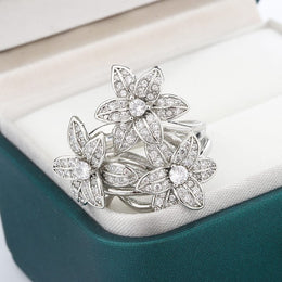 KissICON KissIcon Pear Zircon Ring 925 Stamp Sparkling Gift For Women