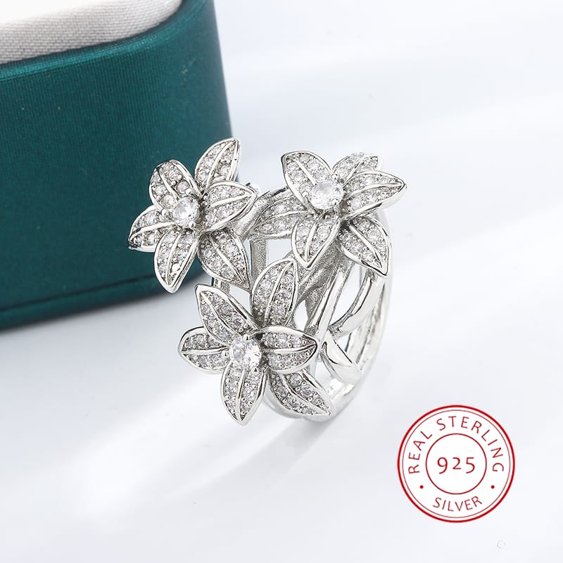 KissICON KissIcon Pear Zircon Ring 925 Stamp Sparkling Gift For Women