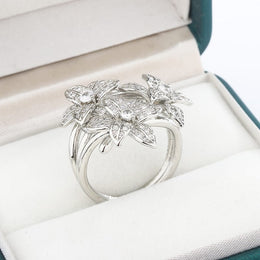KissICON KissIcon Pear Zircon Ring 925 Stamp Sparkling Gift For Women