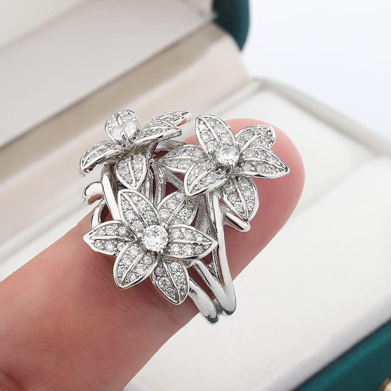KissICON KissIcon Pear Zircon Ring 925 Stamp Sparkling Gift For Women