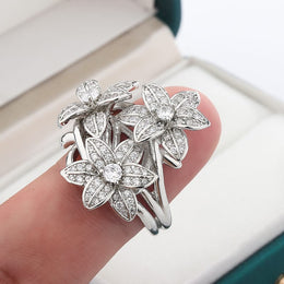 KissICON KissIcon Pear Zircon Ring 925 Stamp Sparkling Gift For Women
