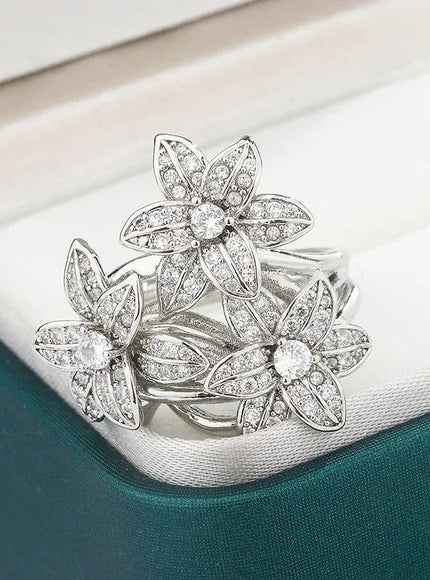 KissICON KissIcon Pear Zircon Ring 925 Stamp Sparkling Gift For Women