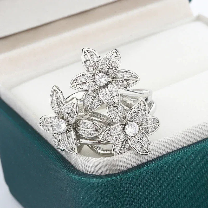 KissICON KissIcon Pear Zircon Ring 925 Stamp Sparkling Gift For Women