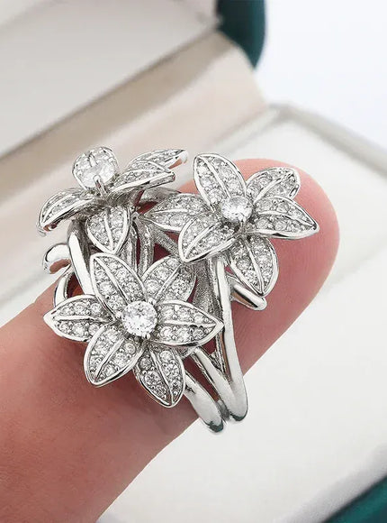 KissICON KissIcon Pear Zircon Ring 925 Stamp Sparkling Gift For Women