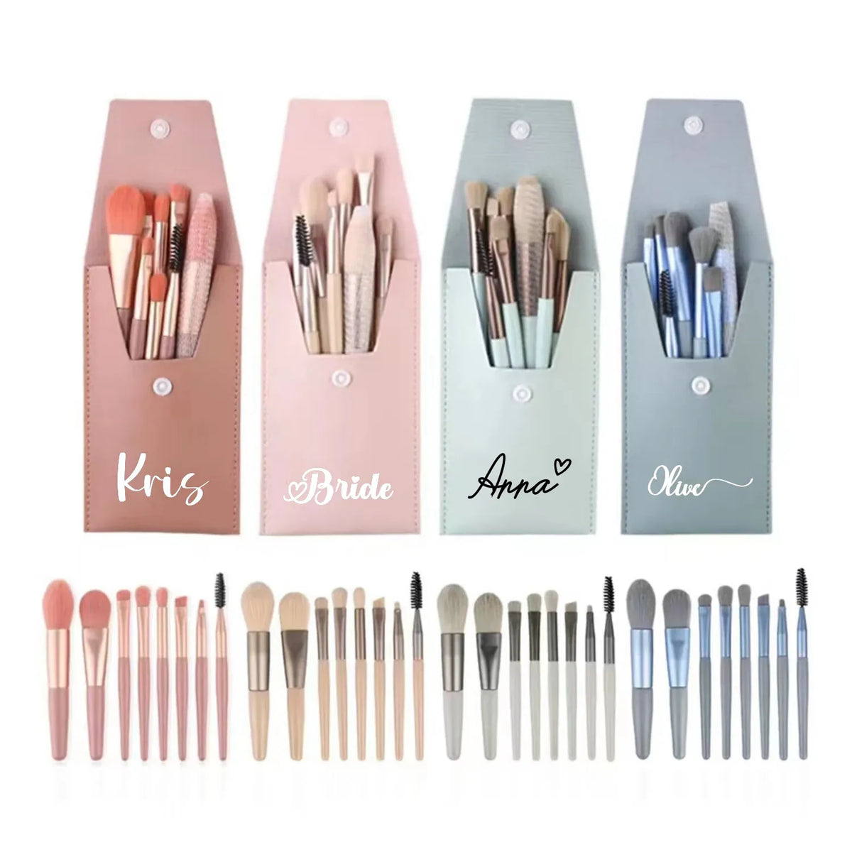KissICON KissIcon Personalized 8Pcs Makeup Brush Set - Travel