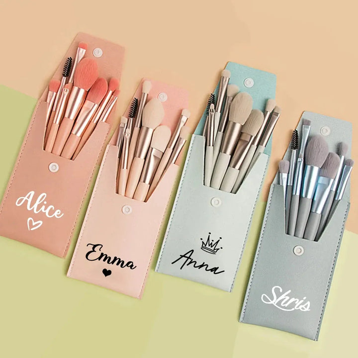 KissIcon Personalized 8Pcs Makeup Brush Set - Travel