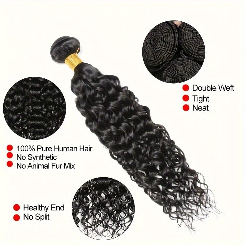 KissICON KissIcon Peruvian Water Wave 4Bundles DoubleWeft Extensions