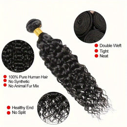 KissICON KissIcon Peruvian Water Wave 4Bundles DoubleWeft Extensions
