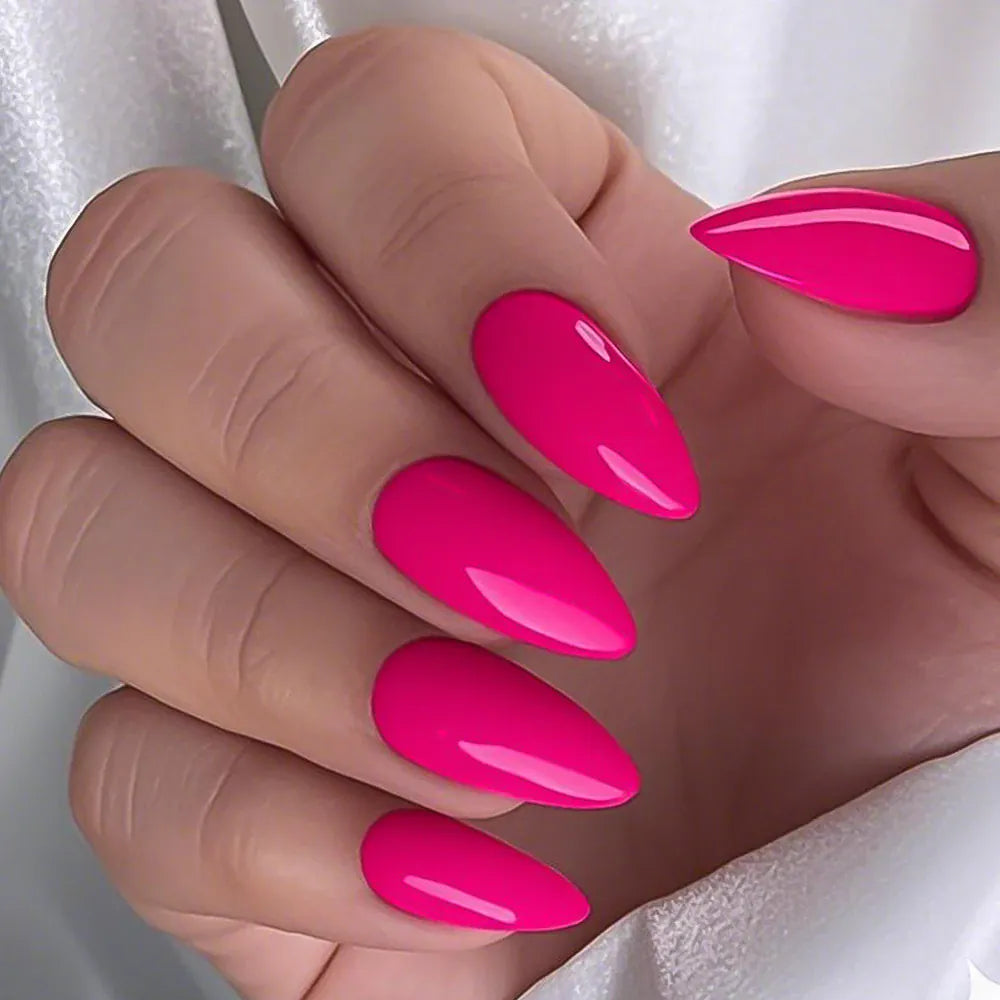 KissICON KissIcon Pink False Nails Medium Almond Full Gel