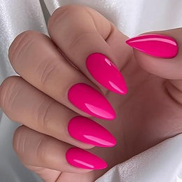KissICON KissIcon Pink False Nails Medium Almond Full Gel