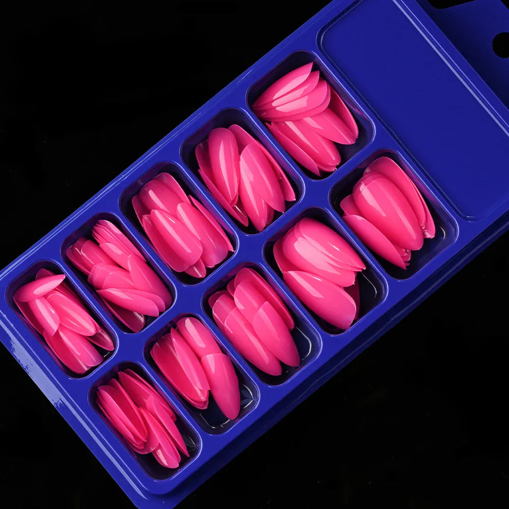KissICON KissIcon Pink False Nails Medium Almond Full Gel