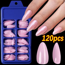 KissICON KissIcon Pink False Nails Medium Almond Full Gel