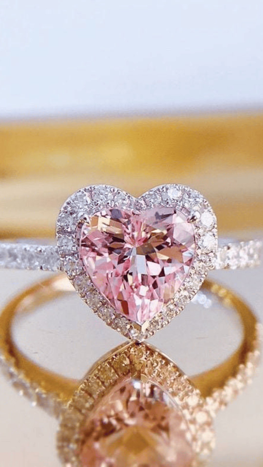 KissICON KissIcon Pink Heart Zircon Ring - Durable Alloy Band