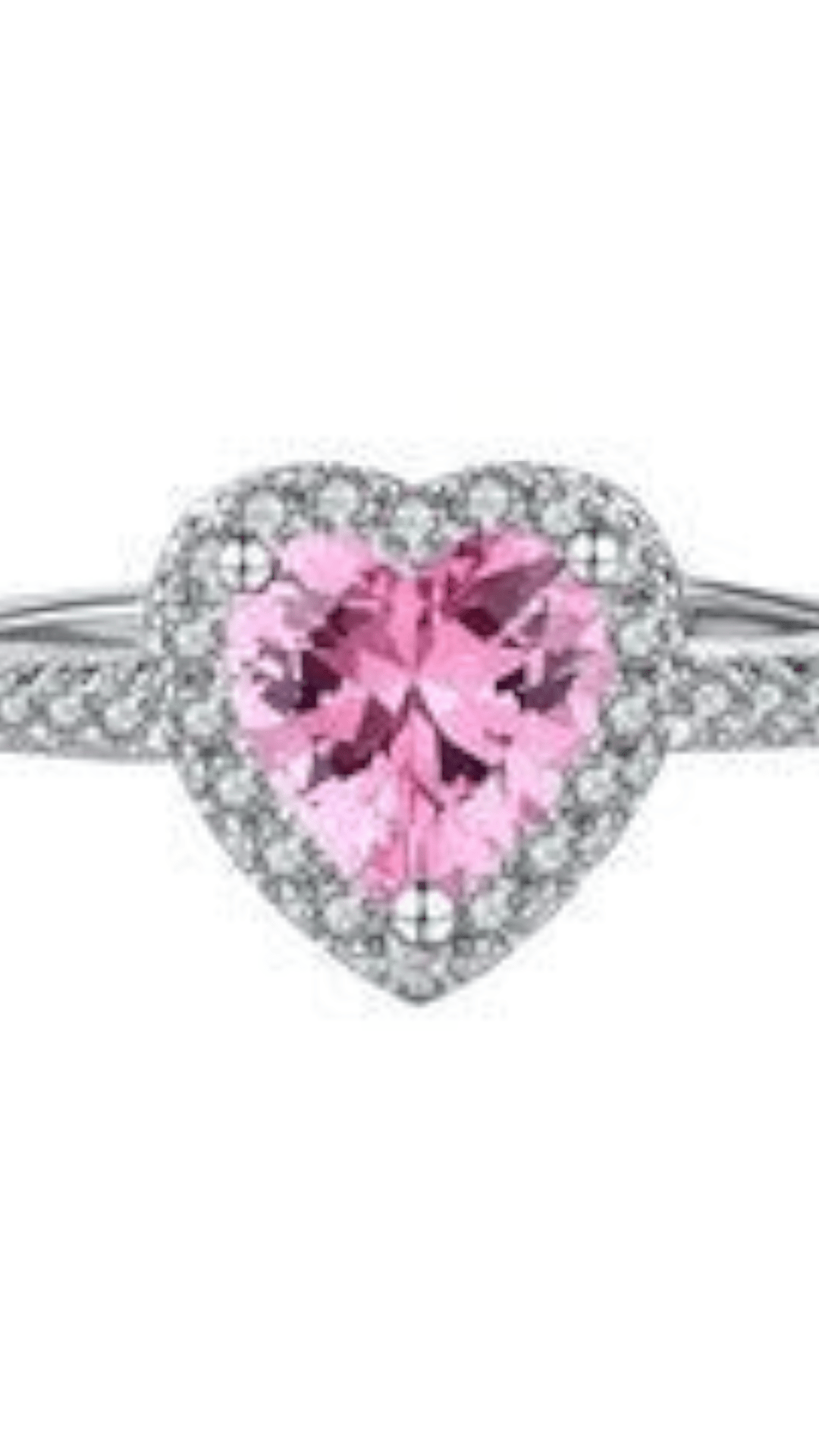 KissICON KissIcon Pink Heart Zircon Ring - Durable Alloy Band