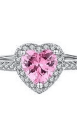 KissICON KissIcon Pink Heart Zircon Ring - Durable Alloy Band