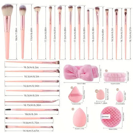 KissICON KissICON Pink Makeup Brush Set – 20 or 40 Piece Soft Wool Fibre