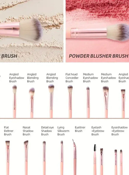 KissICON KissICON Pink Makeup Brush Set – 20 or 40 Piece Soft Wool Fibre