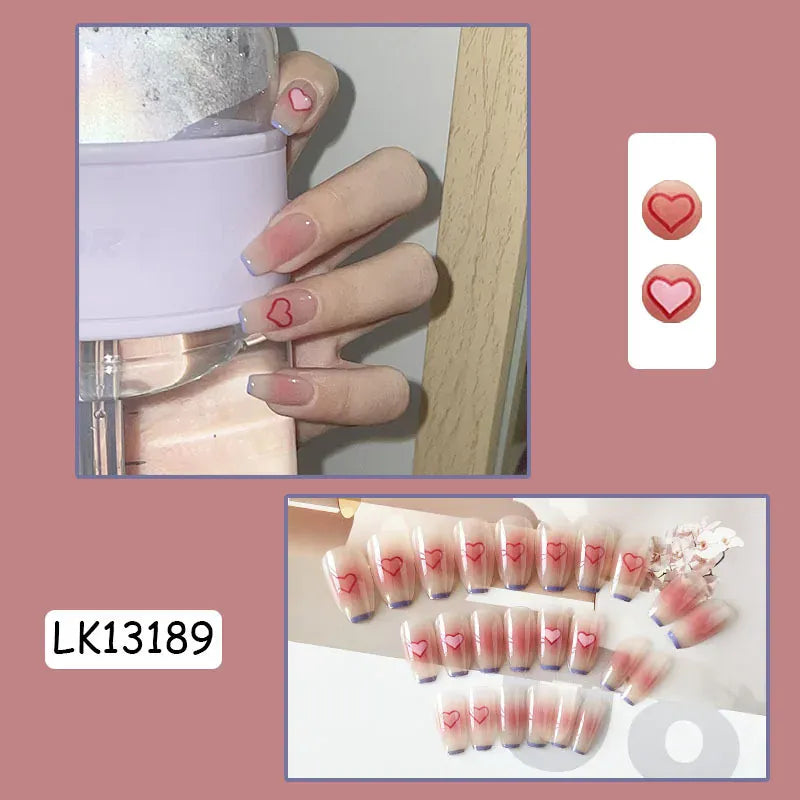 KissICON [KissIcon] Pink Press On Nails - Reusable Acrylic