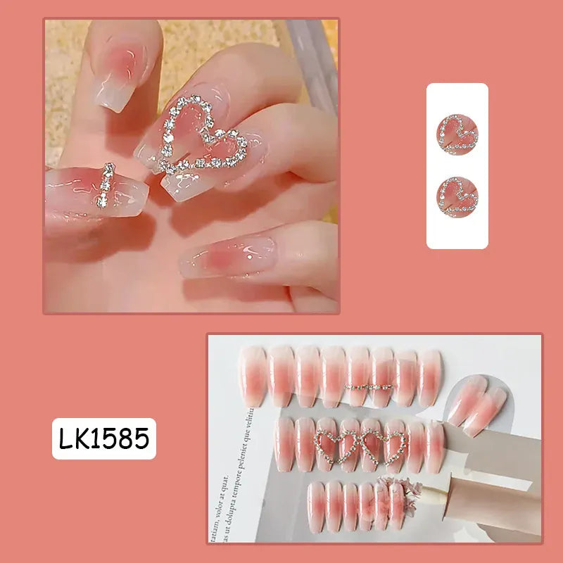 KissICON [KissIcon] Pink Press On Nails - Reusable Acrylic