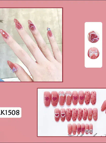 KissICON [KissIcon] Pink Press On Nails - Reusable Acrylic