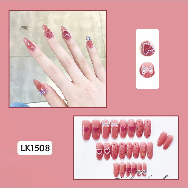 KissICON [KissIcon] Pink Press On Nails - Reusable Acrylic
